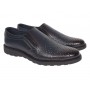 Pantofi barbati casual perforati din piele naturala Bleumarin - GKR506BLUE